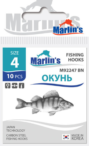 Крючок Marlin&#039;s Окунь Baitholder BLN №4 10шт M92247BN-004