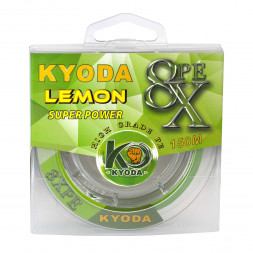 Шнур плетеный KYODA lemon 8X PE d-0,18 мм L-150 м, цвет лимонный, разрывная нагрузка 8 кг