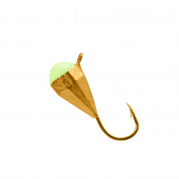 Мормышка вольфрамовая Lumicom Капля с ушком Ф7 золото с ф/к AuP