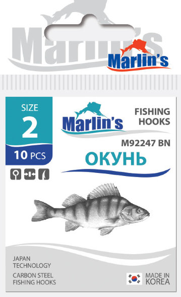Крючок Marlin&#039;s Окунь Baitholder BLN №2 10шт M92247BN-002
